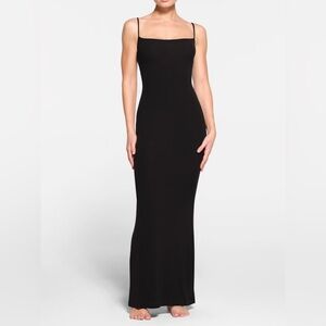 Skims Soft Lounge Long Slip Dress- S, Onyx.